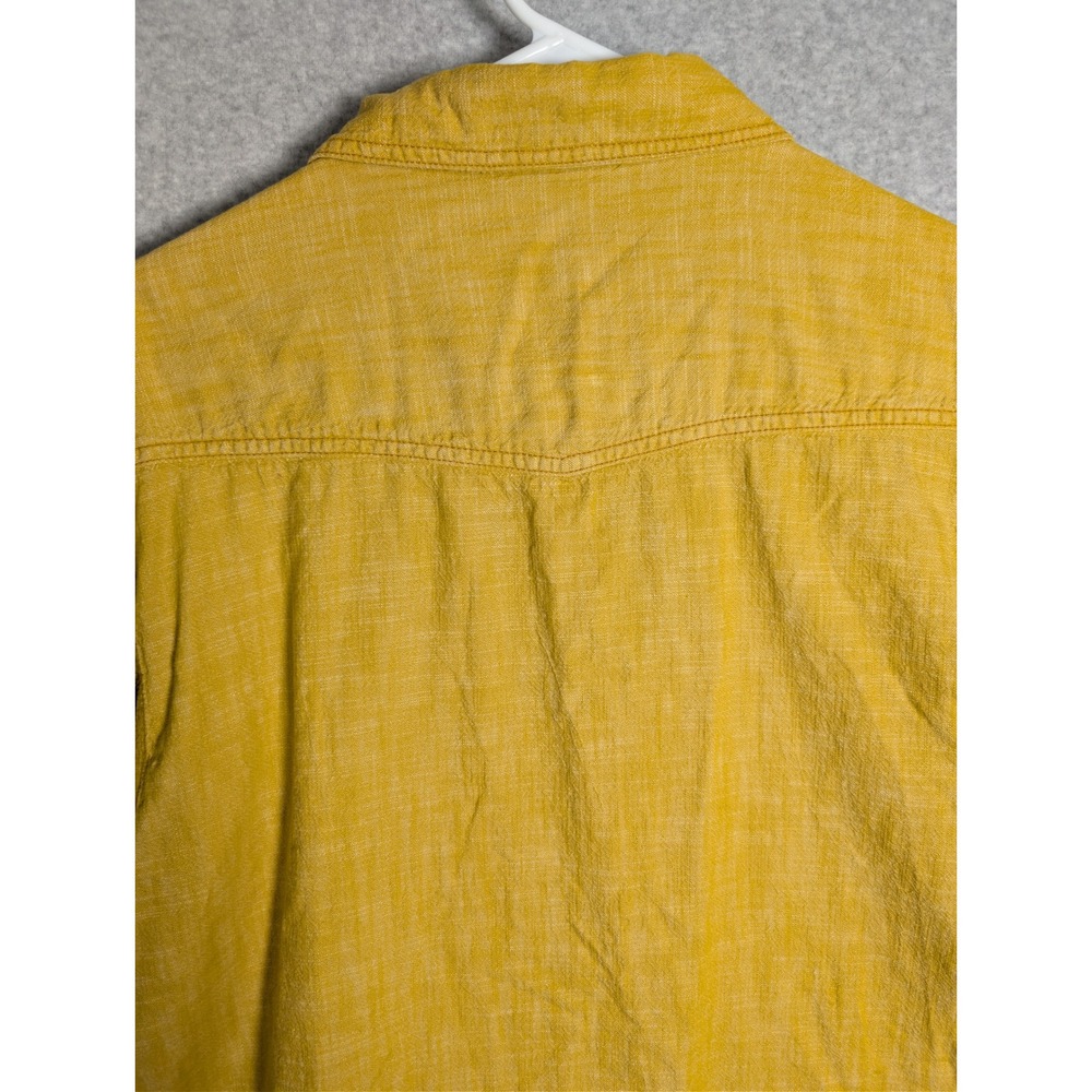Ivy Main Womens Shirt Large Mustard Yellow Cotton Western Snap Button Rustic - Picture 5 of 15